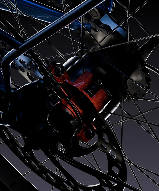 Roue de vélo cargo en mouvement